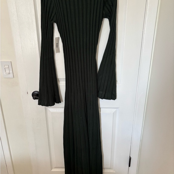 Worth Collective Ribbed Long-Sleeve Maxi Dress in Dark Green - Picture 4 of 5